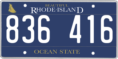 RI license plate 836416