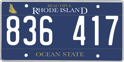 RI license plate 836417