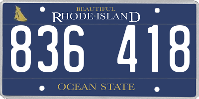 RI license plate 836418