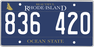 RI license plate 836420