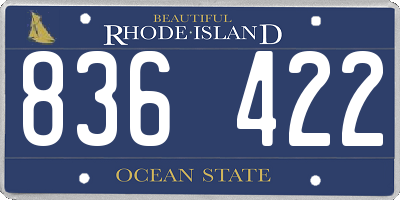 RI license plate 836422