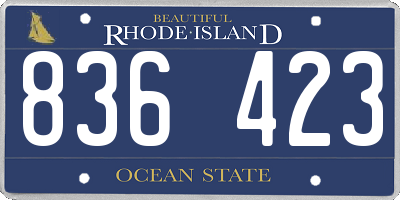 RI license plate 836423