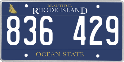 RI license plate 836429
