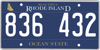 RI license plate 836432