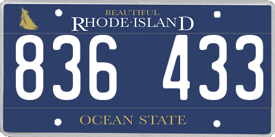 RI license plate 836433