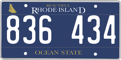 RI license plate 836434