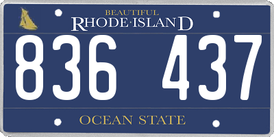 RI license plate 836437