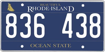 RI license plate 836438