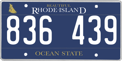 RI license plate 836439