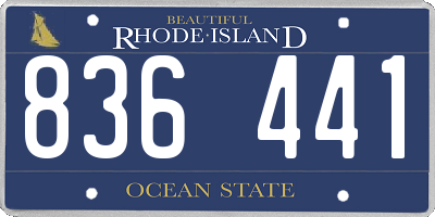 RI license plate 836441