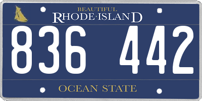 RI license plate 836442
