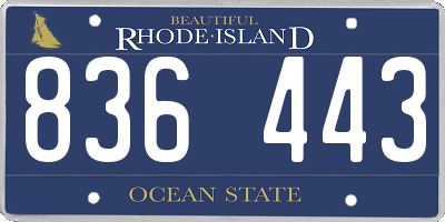 RI license plate 836443