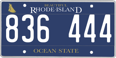 RI license plate 836444