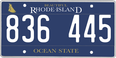 RI license plate 836445