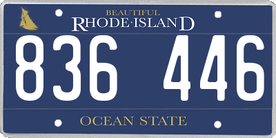 RI license plate 836446