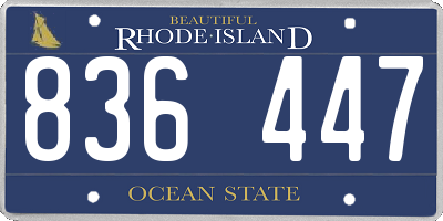RI license plate 836447