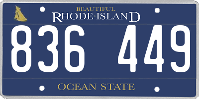 RI license plate 836449