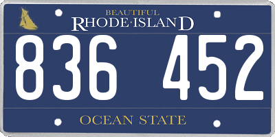 RI license plate 836452