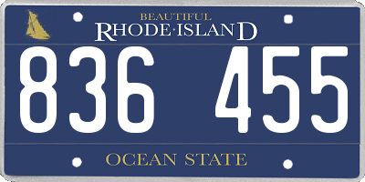 RI license plate 836455