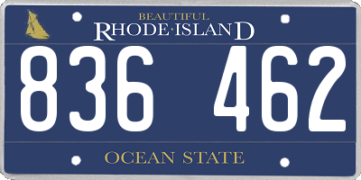 RI license plate 836462