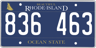 RI license plate 836463