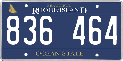 RI license plate 836464