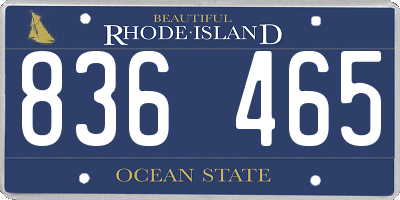 RI license plate 836465
