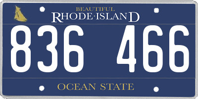 RI license plate 836466