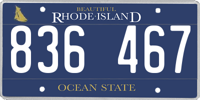 RI license plate 836467