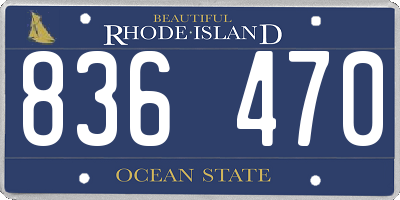 RI license plate 836470