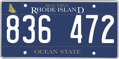 RI license plate 836472