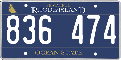 RI license plate 836474