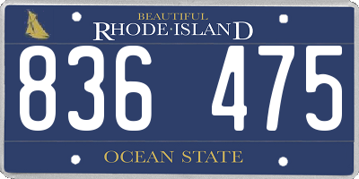 RI license plate 836475