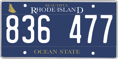 RI license plate 836477