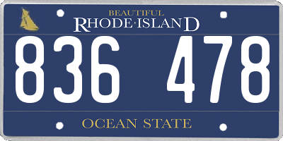 RI license plate 836478