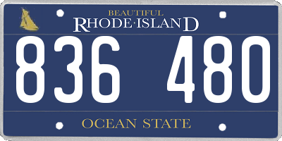 RI license plate 836480
