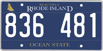 RI license plate 836481