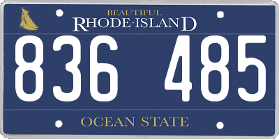RI license plate 836485