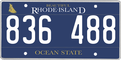 RI license plate 836488