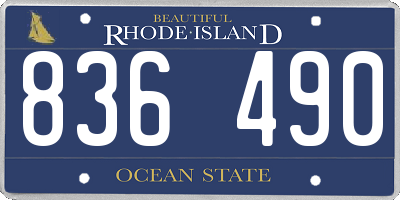 RI license plate 836490