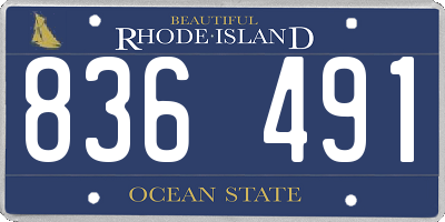 RI license plate 836491