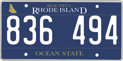 RI license plate 836494