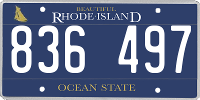 RI license plate 836497