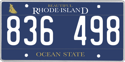 RI license plate 836498