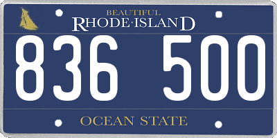 RI license plate 836500