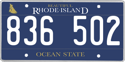 RI license plate 836502