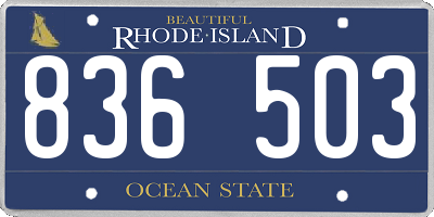 RI license plate 836503