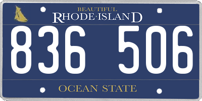 RI license plate 836506