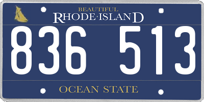 RI license plate 836513