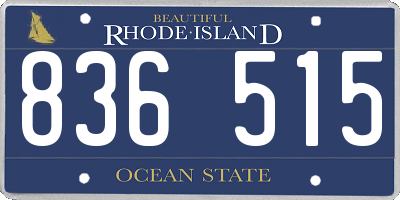 RI license plate 836515